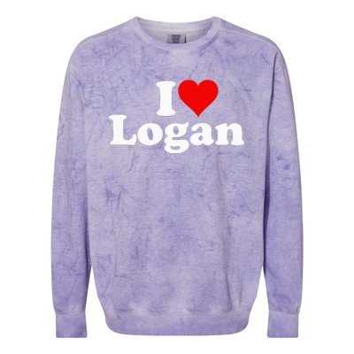 I Love Heart Logan Colorblast Crewneck Sweatshirt