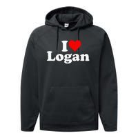 I Love Heart Logan Performance Fleece Hoodie