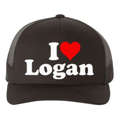 I Love Heart Logan Yupoong Adult 5-Panel Trucker Hat