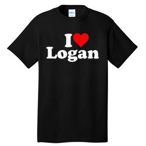 I Love Heart Logan Tall T-Shirt