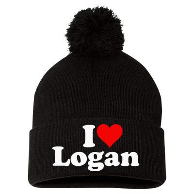 I Love Heart Logan Pom Pom 12in Knit Beanie