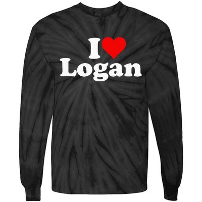 I Love Heart Logan Tie-Dye Long Sleeve Shirt