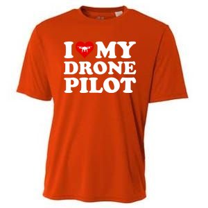 I Love (Heart) My Drone Pilot Cute Valentines Day Funny Gift Cooling Performance Crew T-Shirt