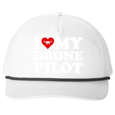 I Love (Heart) My Drone Pilot Cute Valentines Day Funny Gift Snapback Five-Panel Rope Hat