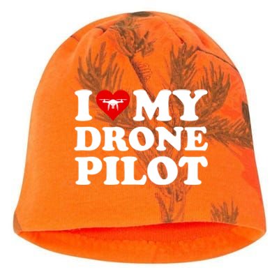 I Love (Heart) My Drone Pilot Cute Valentines Day Funny Gift Kati - Camo Knit Beanie