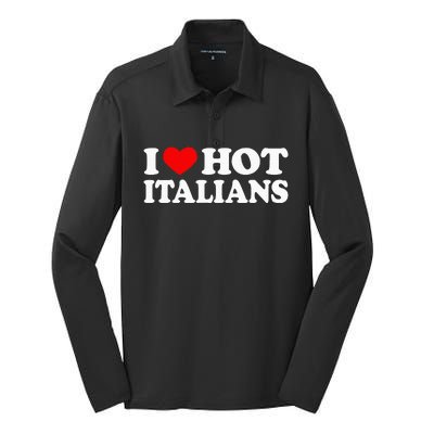 I Love Hot Italians I Heart Hot Italians Silk Touch Performance Long Sleeve Polo