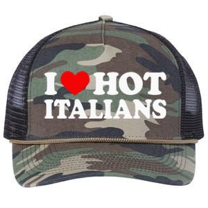 I Love Hot Italians I Heart Hot Italians Retro Rope Trucker Hat Cap