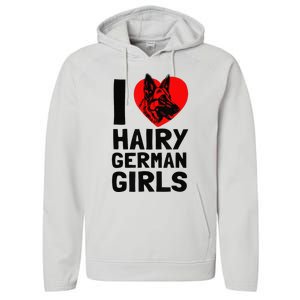 I Love Hairy German German Shepherd edition  Performance Fleece Hoodie