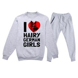 I Love Hairy German German Shepherd edition  Premium Crewneck Sweatsuit Set