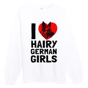 I Love Hairy German German Shepherd edition  Premium Crewneck Sweatshirt