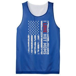 I Love Hot Moms American Usa Flag Meaningful Gift Mesh Reversible Basketball Jersey Tank