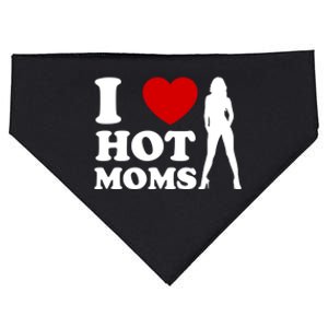 I Love Hot Moms Funny USA-Made Doggie Bandana