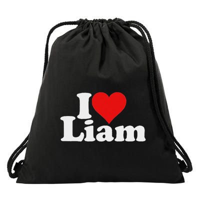 I Love Heart Liam Drawstring Bag