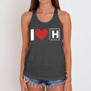 I Love Hydrogen Vehicles H Symbol Periodic Table Fuel Cells FCEVs Women's Knotted Racerback Tank