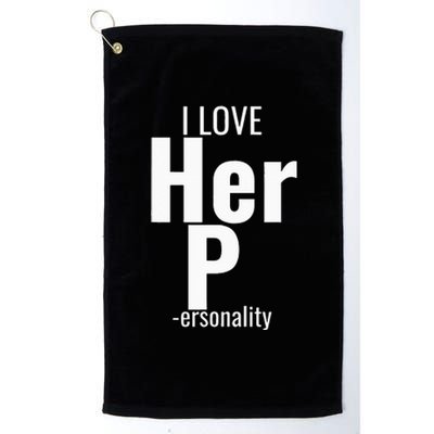 I Love His D Love Her P Funny Matching Couples Platinum Collection Golf Towel