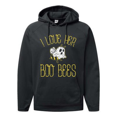 I Love Her Boo Bees Couples Halloween Adult Costume His Performance Fleece Hoodie