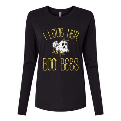 I Love Her Boo Bees Couples Halloween Adult Costume His Womens Cotton Relaxed Long Sleeve T-Shirt