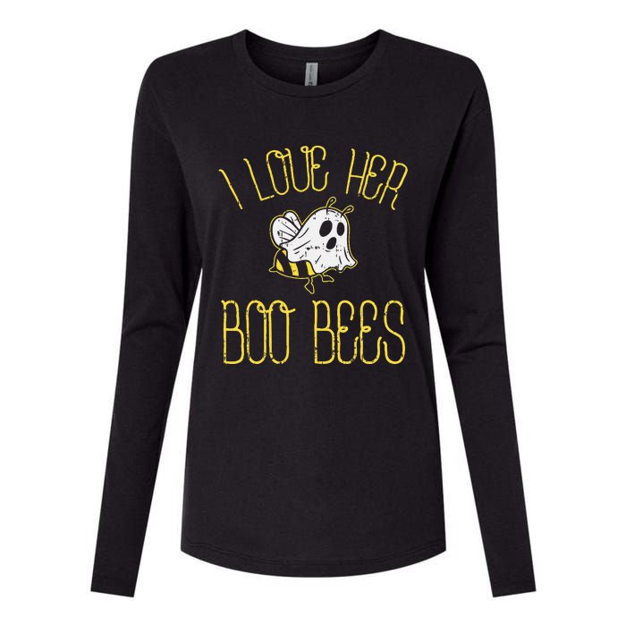 I Love Her Boo Bees Couples Halloween Adult Costume His Womens Cotton Relaxed Long Sleeve T-Shirt