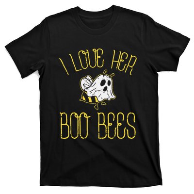 I Love Her Boo Bees Couples Halloween Adult Costume His T-Shirt