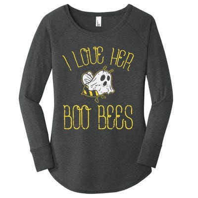 I Love Her Boo Bees Couples Halloween Adult Costume His Women's Perfect Tri Tunic Long Sleeve Shirt