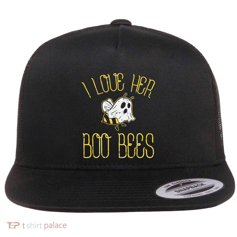 I Love Her Boo Bees Couples Halloween Adult Costume His Flatbill Hat