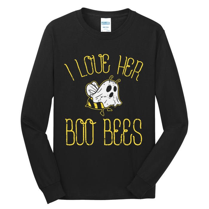 I Love Her Boo Bees Couples Halloween Adult Costume His Tall Long Sleeve T-Shirt