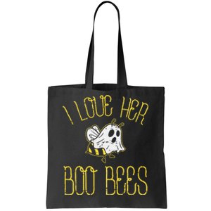 I Love Her Boo Bees Couples Halloween Adult Costume His Tote Bag