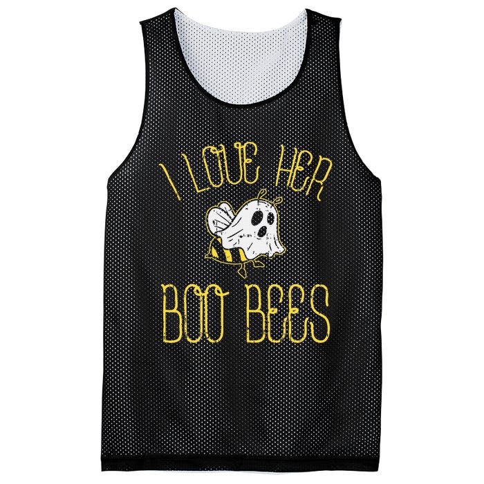 I Love Her Boo Bees Couples Halloween Adult Costume His Mesh Reversible Basketball Jersey Tank