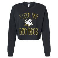 I Love Her Boo Bees Couples Halloween Adult Costume His Cropped Pullover Crew