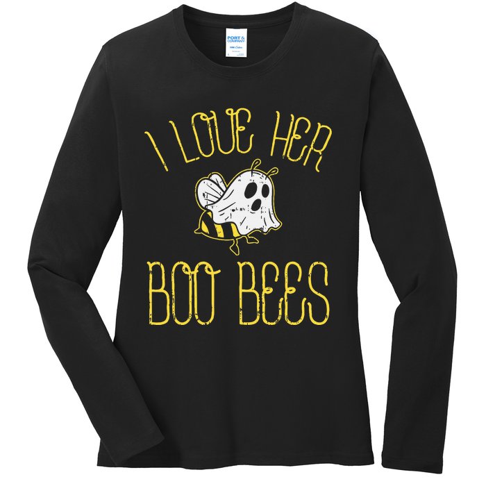 I Love Her Boo Bees Couples Halloween Adult Costume His Ladies Long Sleeve Shirt