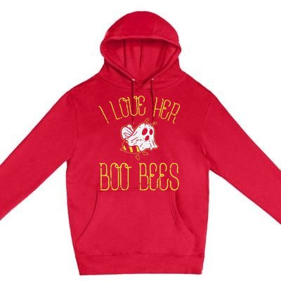 I Love Her Boo Bees Couples Halloween Adult Costume His Premium Pullover Hoodie