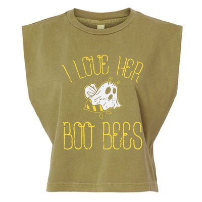 I Love Her Boo Bees Couples Halloween Adult Costume His Garment-Dyed Women's Muscle Tee