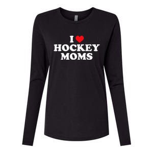 I Love Hockey Moms Funny Design Womens Cotton Relaxed Long Sleeve T-Shirt