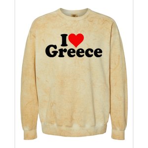 I Love Heart Greece Colorblast Crewneck Sweatshirt