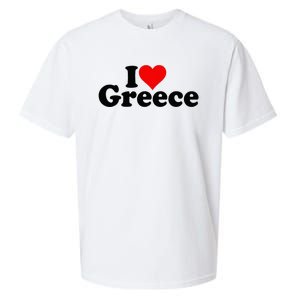 I Love Heart Greece Sueded Cloud Jersey T-Shirt