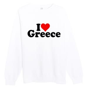 I Love Heart Greece Premium Crewneck Sweatshirt