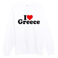 I Love Heart Greece Premium Crewneck Sweatshirt