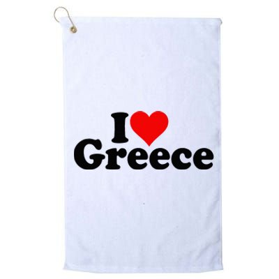 I Love Heart Greece Platinum Collection Golf Towel