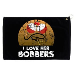 I Love Her Bobbers Funny Matching Fishing His Hers Gift Grommeted Golf Towel