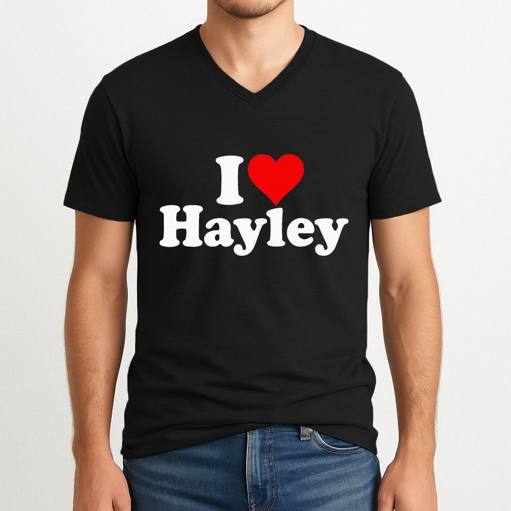 I Love Heart Hayley V-Neck T-Shirt