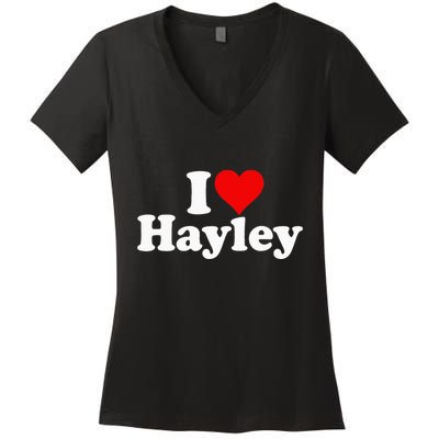 I Love Heart Hayley Women's V-Neck T-Shirt