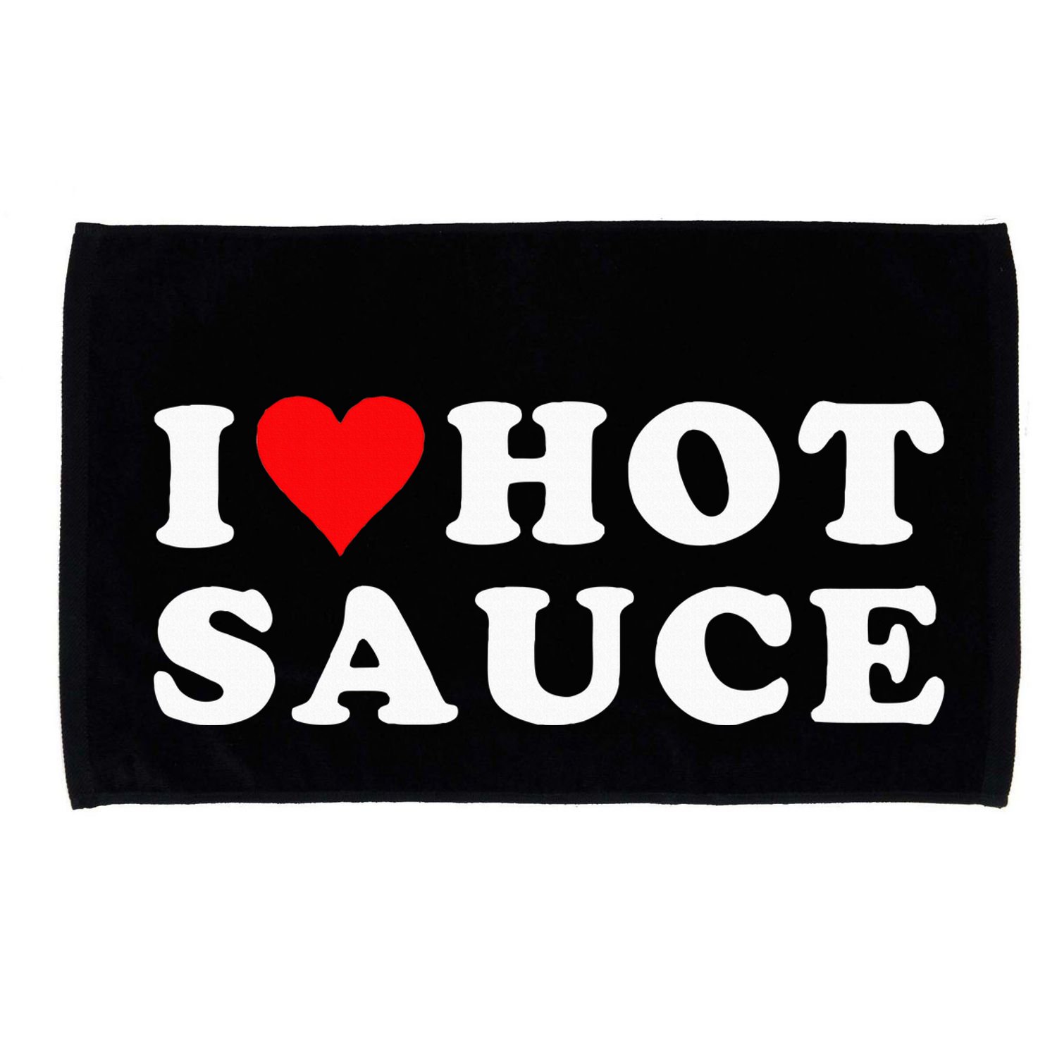 I Love Hot Sauce Funny Valentines Day I Love Hot Chili Sauce Microfiber Hand Towel