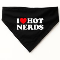 I Love Hot Nerds Funny Geek Science Gamer Smart Thinker Fan USA-Made Doggie Bandana