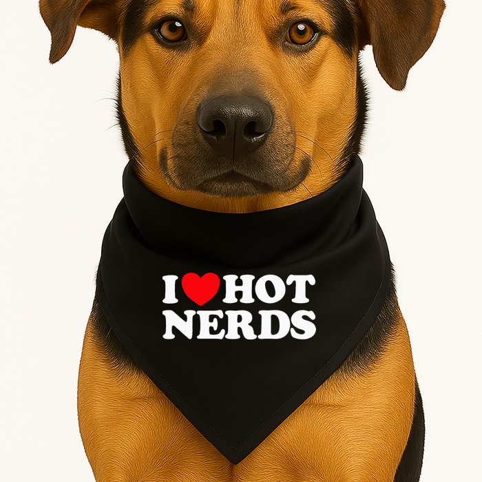 I Love Hot Nerds Funny Geek Science Gamer Smart Thinker Fan USA-Made Doggie Bandana