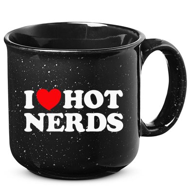 I Love Hot Nerds Funny Geek Science Gamer Smart Thinker Fan 15oz Campfire Ceramic Mug