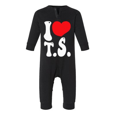 I LOVE HEART TS T S Infant Fleece One Piece