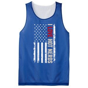 I Love Hot Nerds American Usa Flag Gift Mesh Reversible Basketball Jersey Tank