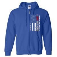 I Love Hot Nerds American Usa Flag Gift Full Zip Hoodie