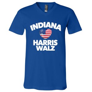 Indiana Loves Harris Walz America Vote Indianapolis Democrat Cute Gift V-Neck T-Shirt