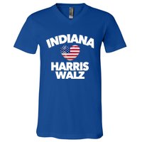 Indiana Loves Harris Walz America Vote Indianapolis Democrat Cute Gift V-Neck T-Shirt